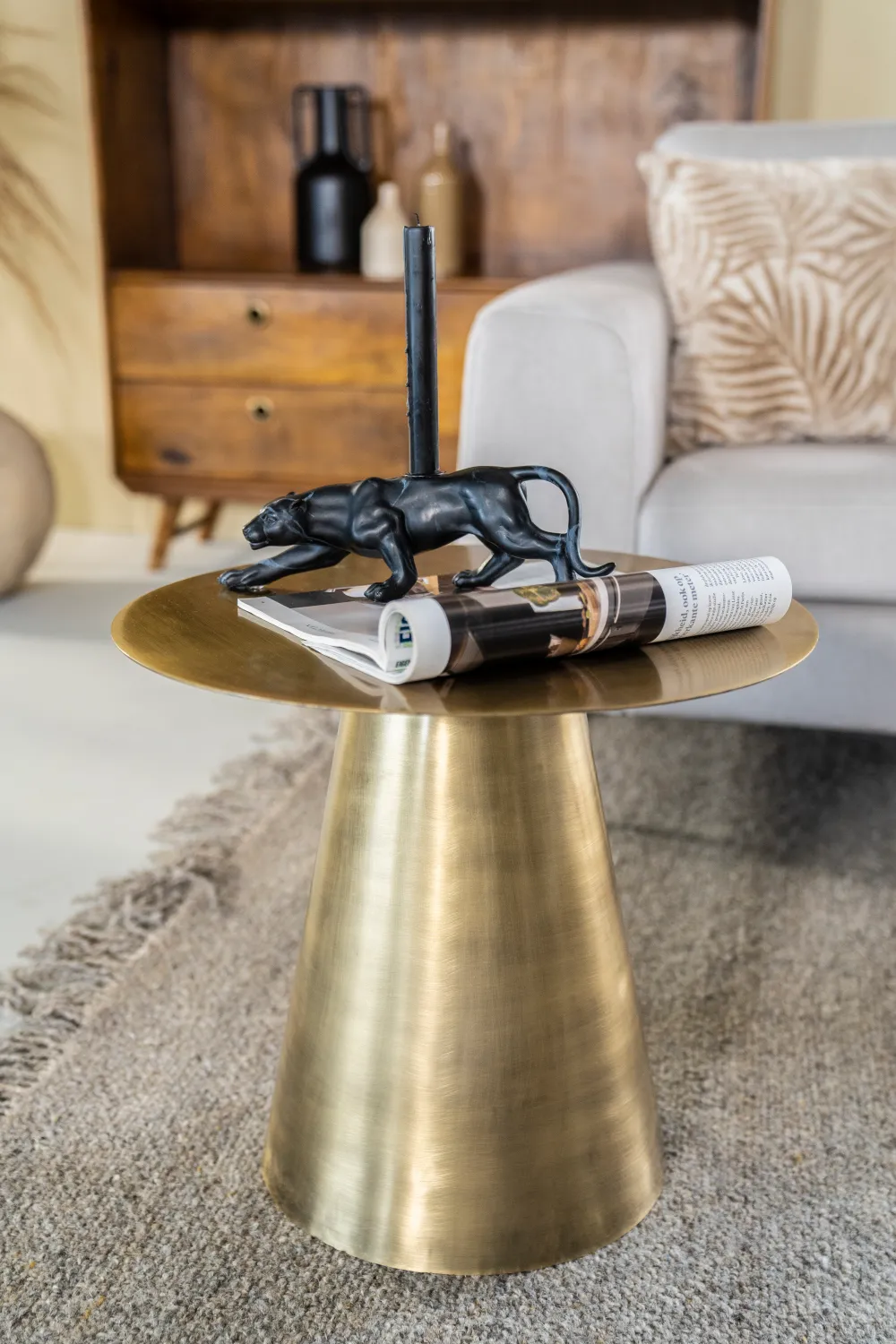 Brass Pedestal Side Table | By-Boo Mastic