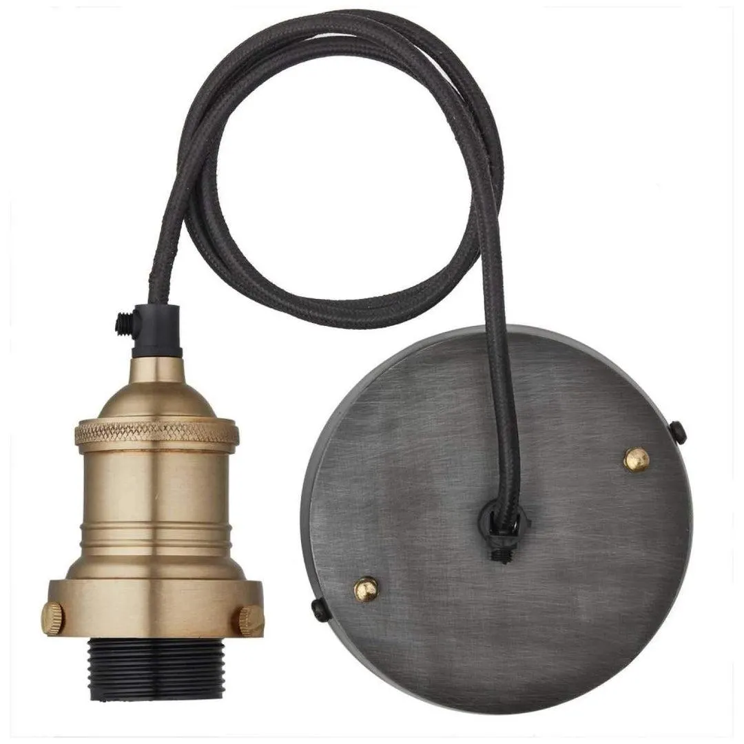 Brooklyn Flat Pendant - 15 Inch - Pewter - Industville