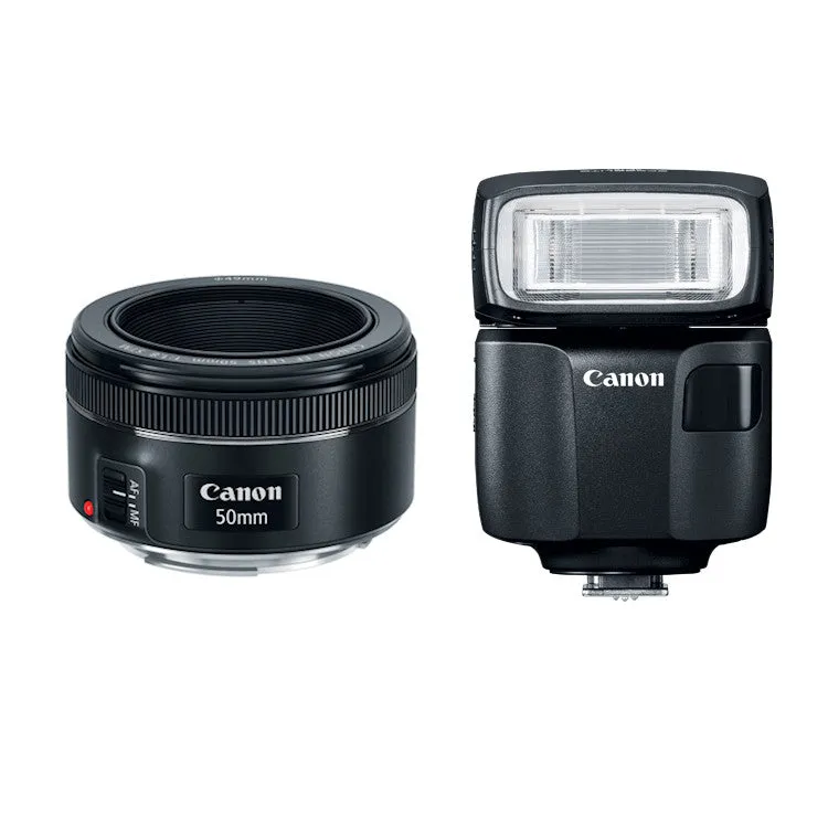 Canon EF 50mm f/1.8 STM Lens   Speedlite EL-100 Creative Photography Kit