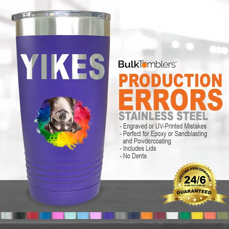 Case of 24 Laser Engraved Mistakes - 20 Oz Fuh-Cup™ Tumblers with Clear Lid