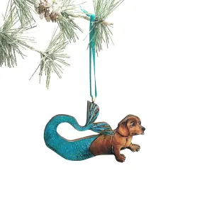 Celebrate the Holidays with Your Doxie: Mermaid Dachshund Christmas Ornament