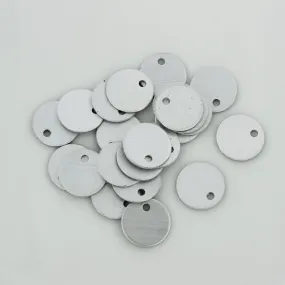 Circle Stamping Blanks - Silver Brushed Aluminum - 12.5mm - 10 Tags - MT292