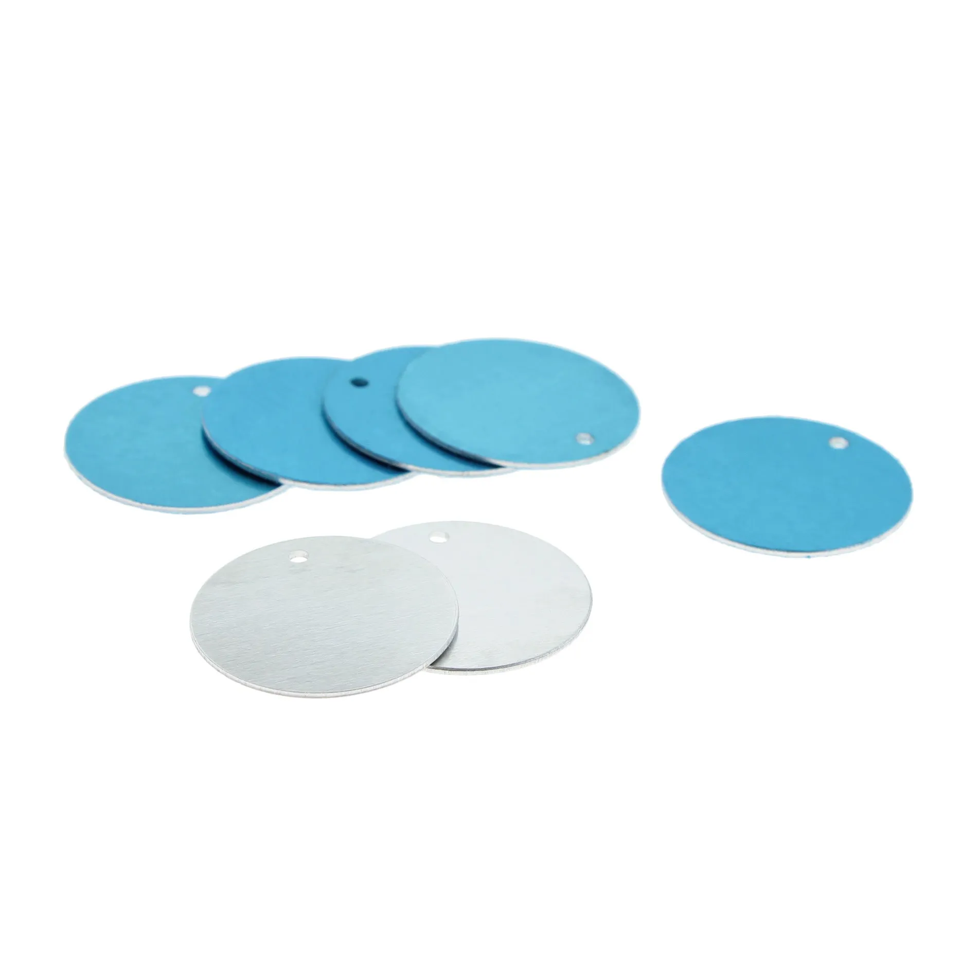 Circle Stamping Blanks - Silver Brushed Aluminum - 25mm - 10 Tags - MT285