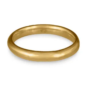Classic Comfort Fit Wedding Ring, 14K Yellow Gold 3mm Wide by 2mm Thick