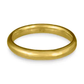 Classic Comfort Fit Wedding Ring, 18K Yellow Gold 3mm Wide by 2mm Thick