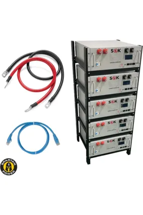 Complete 25kWh SOK 48V Rack Battery Kit