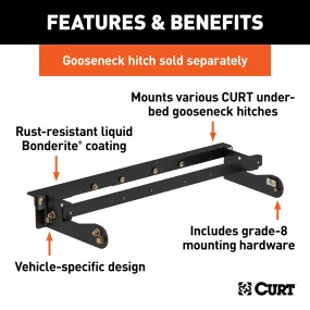 CURT 60624 Double Lock EZr Gooseneck Install Brackets; Select Silverado; Sierra 2500; 3500