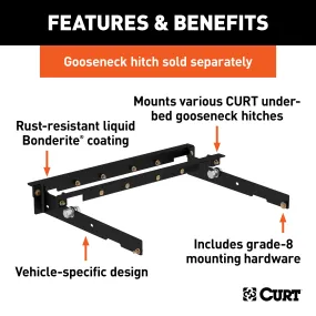 CURT 60636 Under-Bed Gooseneck Installation Brackets; Select Ford F-150; F-250; F-350