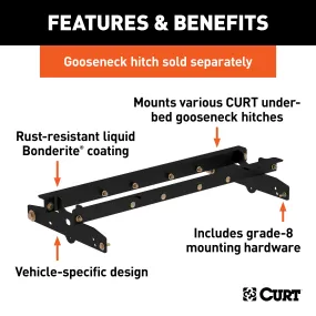 CURT 60637 Under-Bed Gooseneck Installation Brackets; Select Ford F-150; F-250
