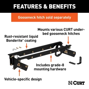 CURT 60644 Under-Bed Gooseneck Installation Brackets; Select Ford F-250; F-350; F-450