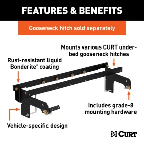 CURT 60652 Under-Bed Gooseneck Install Brackets; Select Silverado; Sierra 1500; 2500; 3500