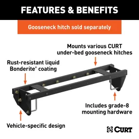 CURT 60696 Double Lock EZr Gooseneck Install Brackets; Select Silverado; Sierra 2500; 3500
