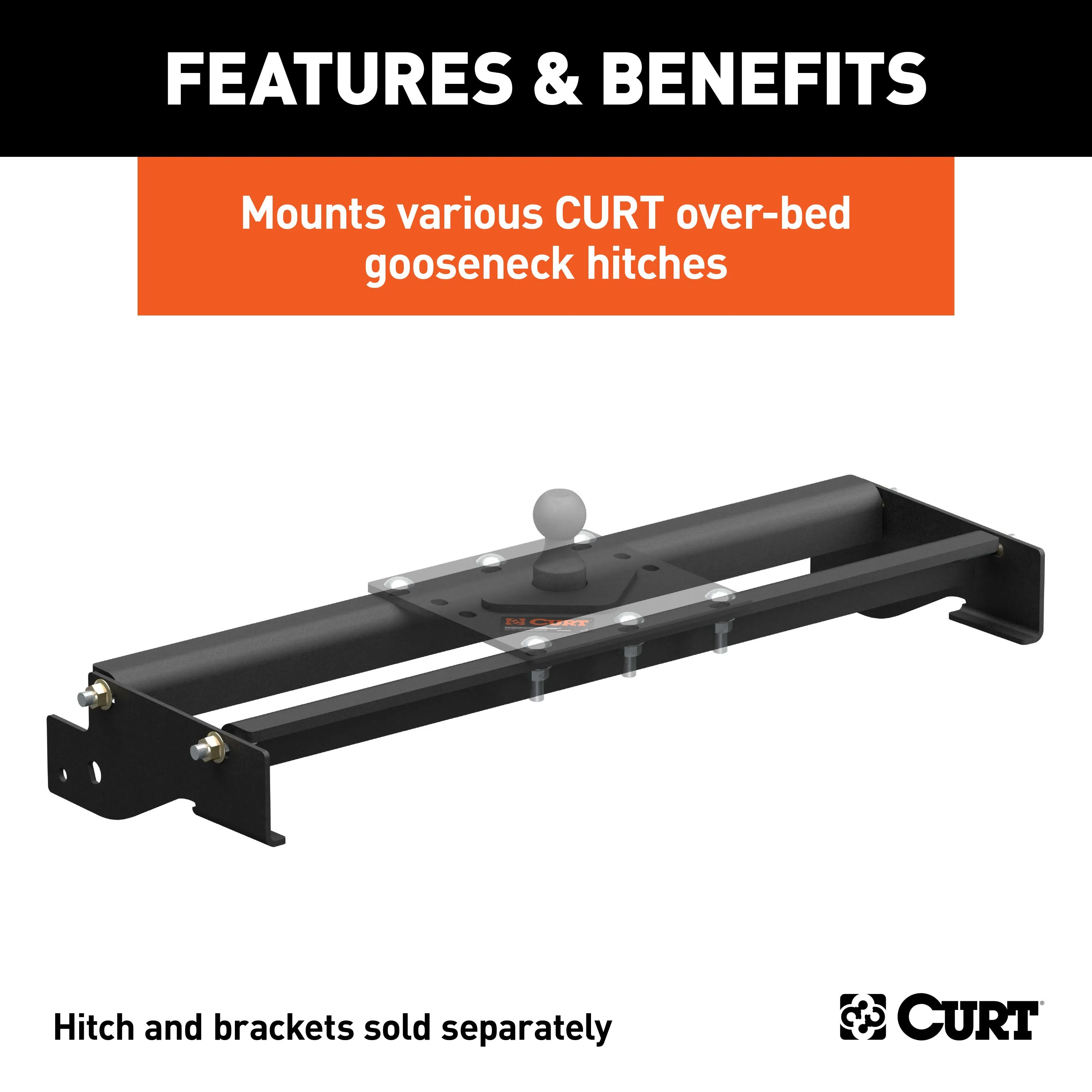 CURT 61321 CURT 61321 Over-Bed Gooseneck Installation Brackets; Fits Select Ford F-150