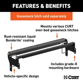 CURT 61341 Over-Bed Gooseneck Install Brackets; Select Silverado; Sierra 1500; 2500; 3500
