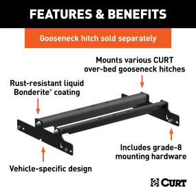 CURT 61509 Over-Bed Gooseneck Installation Brackets; Select Dodge Ram 1500; 2500; 3500