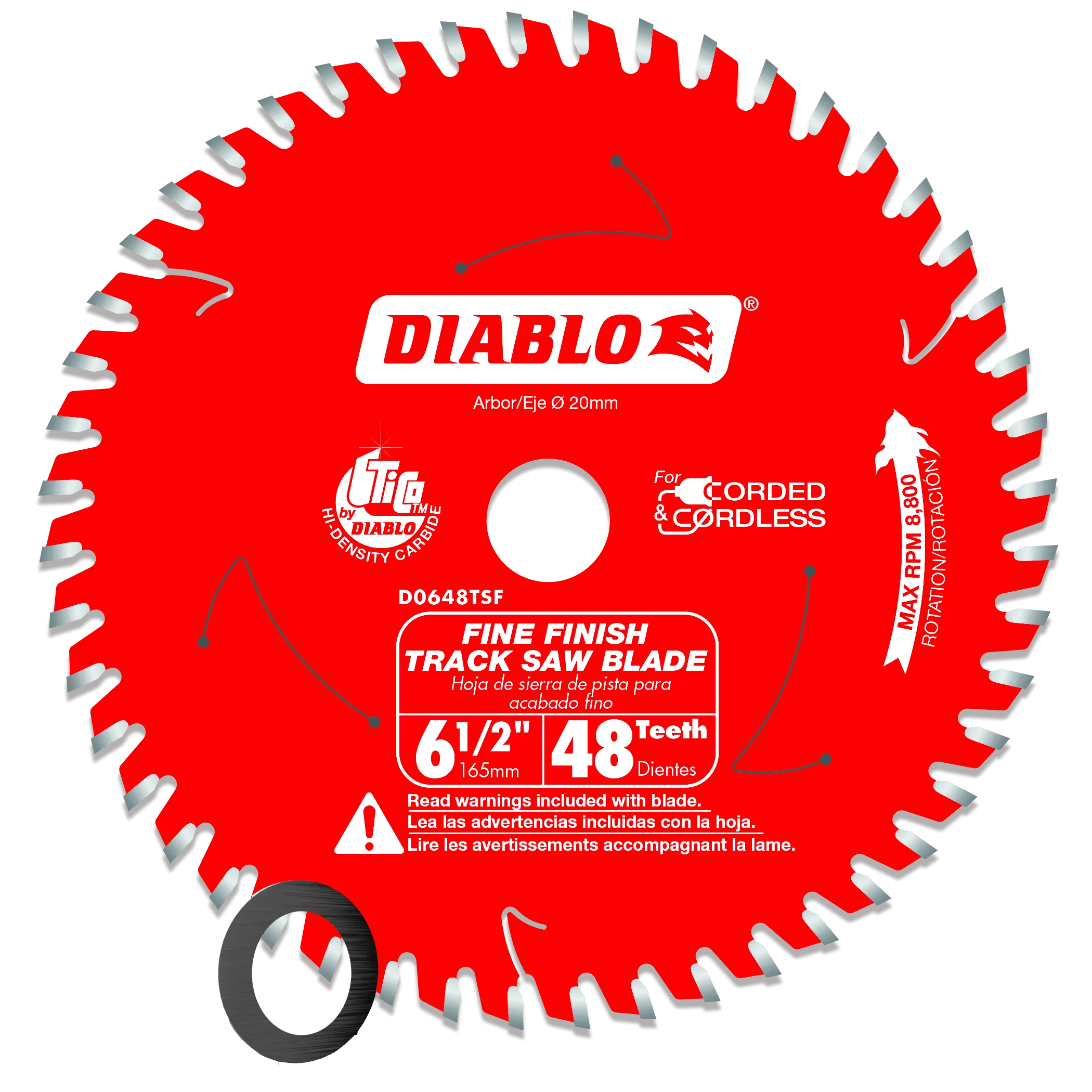 Diablo 6-1/2" 48-Teeth Track Saw Blade for Fine Finish and Plywood