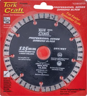 DIAMOND BLADE 125 X 22.22MM TURBO/SEGM.LASER