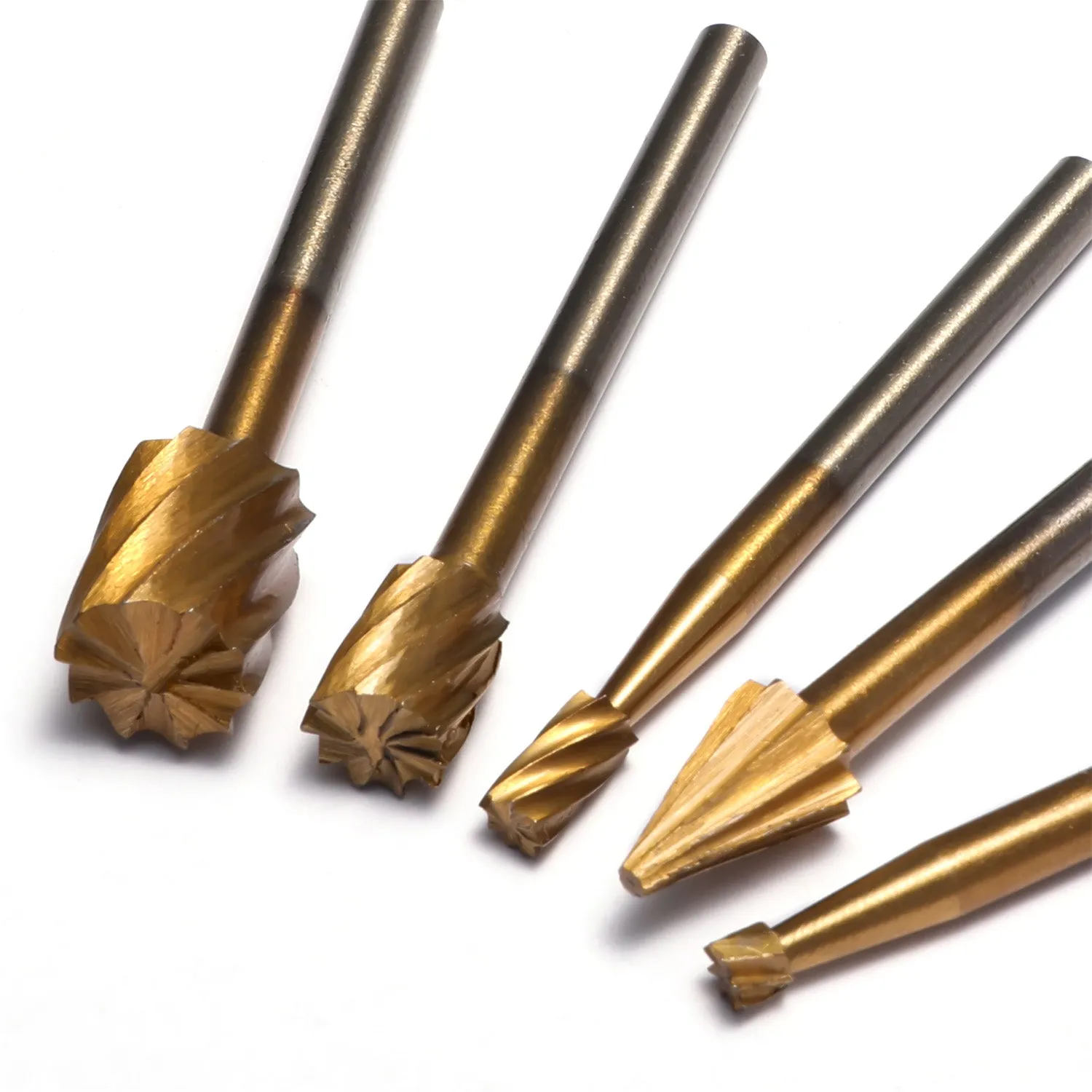 [Discontinued] RR10A, 1/8" Shank 10-PCS Titanium Coat HSS Rotary Burr Router Bit Set