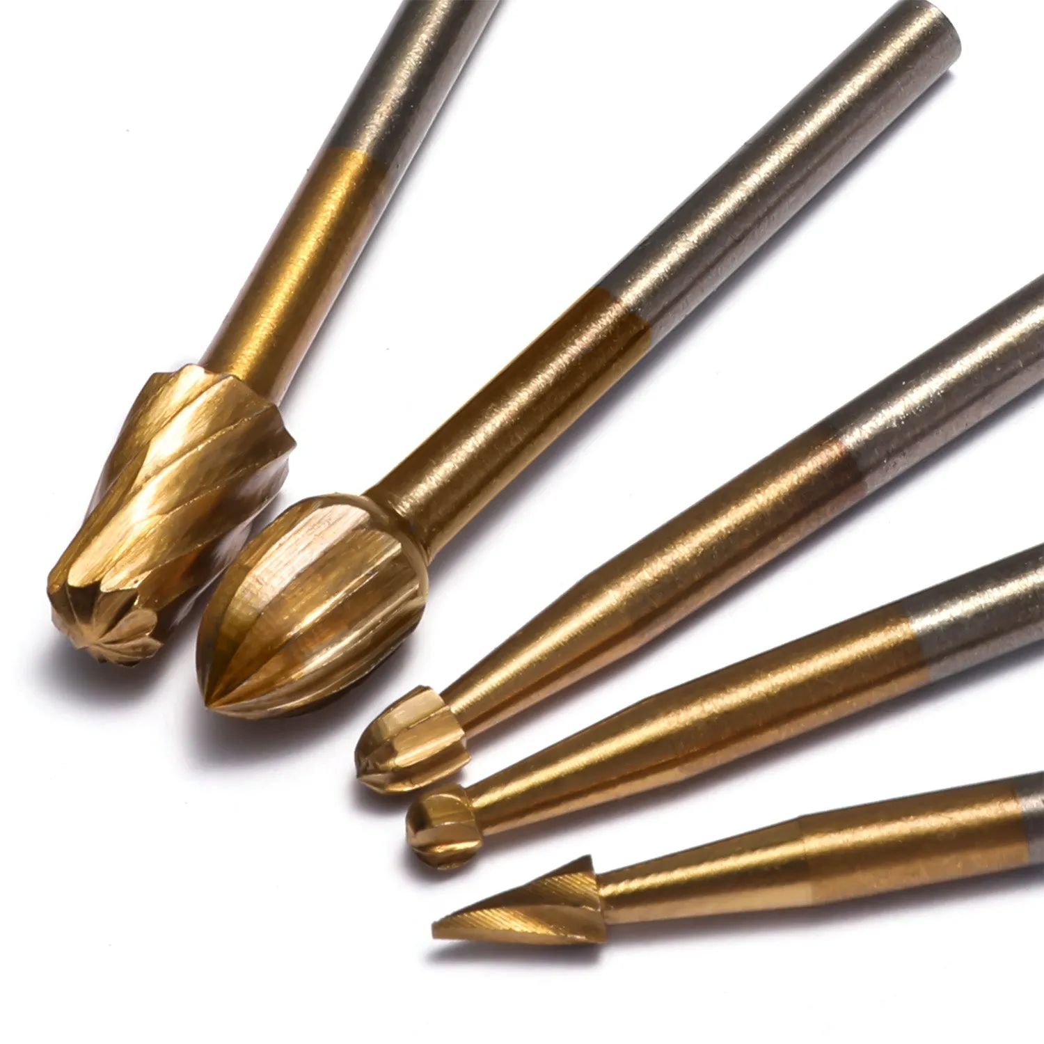 [Discontinued] RR10A, 1/8" Shank 10-PCS Titanium Coat HSS Rotary Burr Router Bit Set