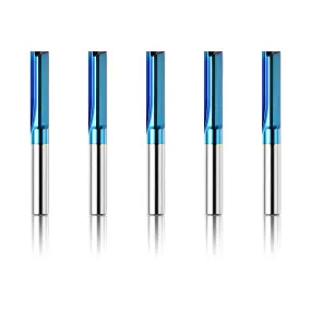 [Discontinued] SR05A, 1/4" shank, 2-Flute End Mill Cutter, 5Pcs Straight Router Bits