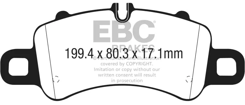 EBC 2016  Porsche 911 (991/2 w/Cast Iron Rotors) 3.0TT Carrera Bluestuff Front Brake Pads