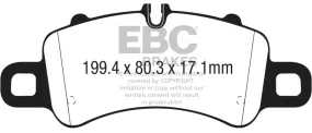 EBC 2016  Porsche 911 (991/2 w/Cast Iron Rotors) 3.0TT Carrera Bluestuff Front Brake Pads