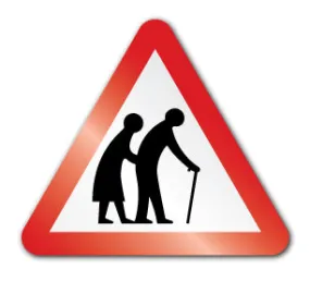 Elderly or handicapped pedestrians symbol (Rigid PVC)