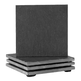 Engravable Slate - 4 x Coasters - Natural Edge - 10cm - SQUARE