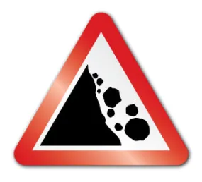 Falling rocks symbol (Rigid PVC)