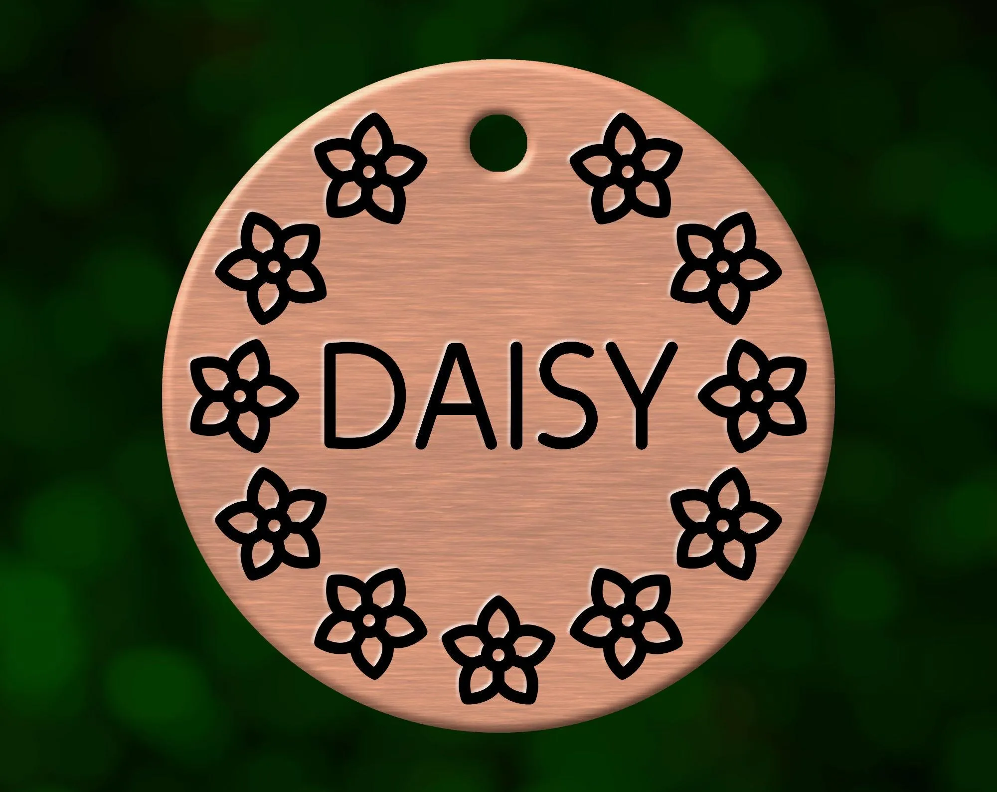 Floral Dog Tag