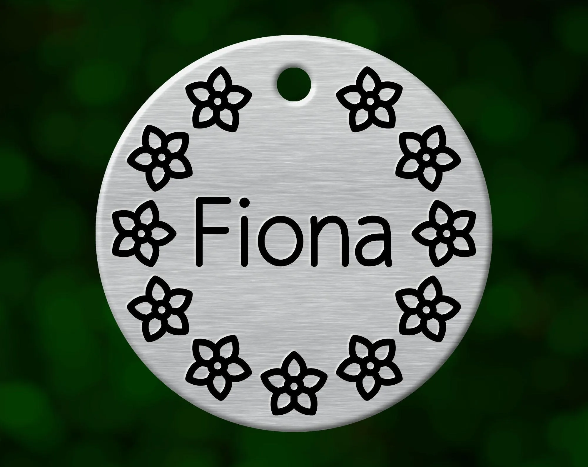Floral Dog Tag