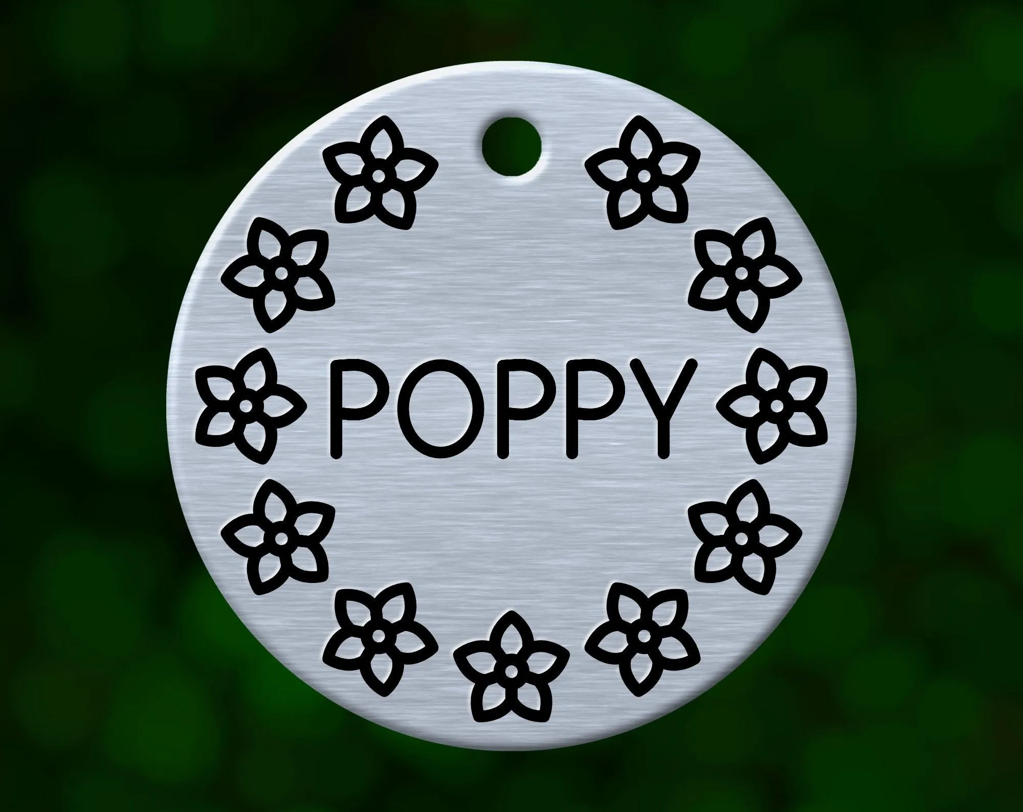 Floral Dog Tag