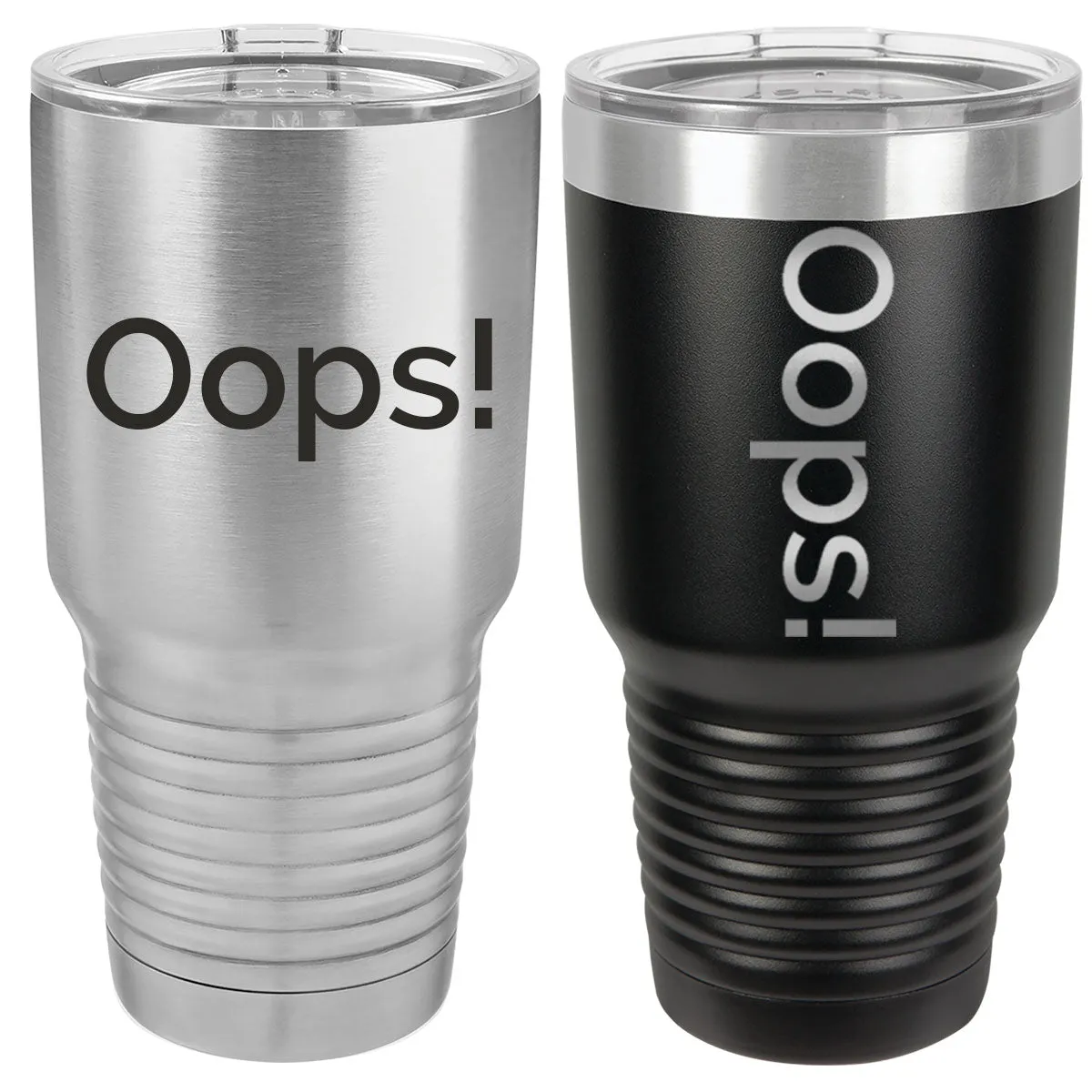 Fuh-Cup Engraving Mistake 30 oz Stainless Steel Insulated SureGrip Tumblers Polar Camel w/ Lid