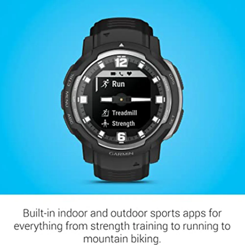 Garmin Instinct Crossover Black Standard Edition Analog Hands and Digital Display Rugged Hybrid Smartwatch - 010-02730-13