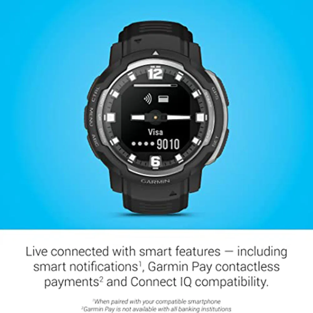Garmin Instinct Crossover Black Standard Edition Analog Hands and Digital Display Rugged Hybrid Smartwatch - 010-02730-13
