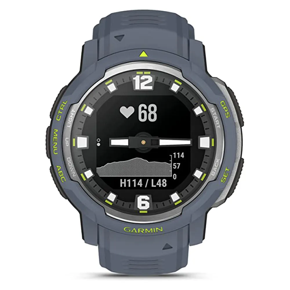 Garmin Instinct Crossover Blue Granite Silicone Analog Hands and Digital Display Rugged Hybrid Smartwatch - 010-02730-14