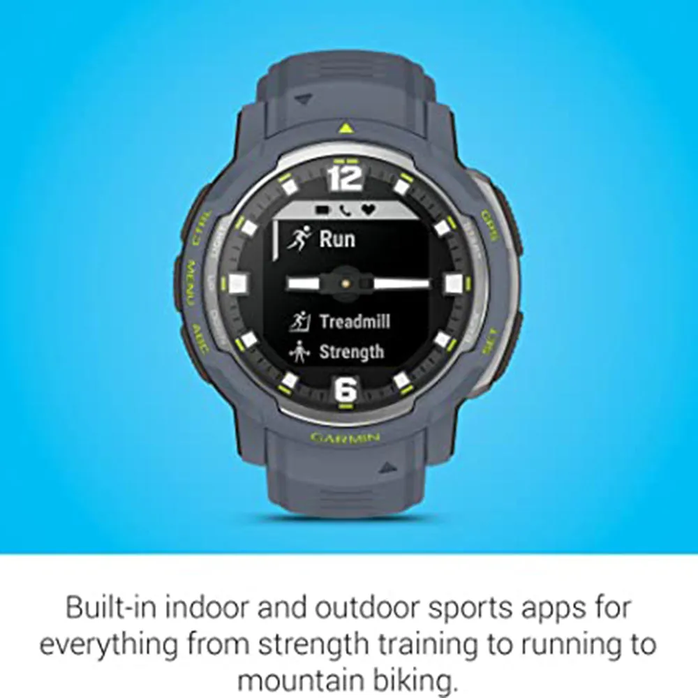 Garmin Instinct Crossover Blue Granite Silicone Analog Hands and Digital Display Rugged Hybrid Smartwatch - 010-02730-14