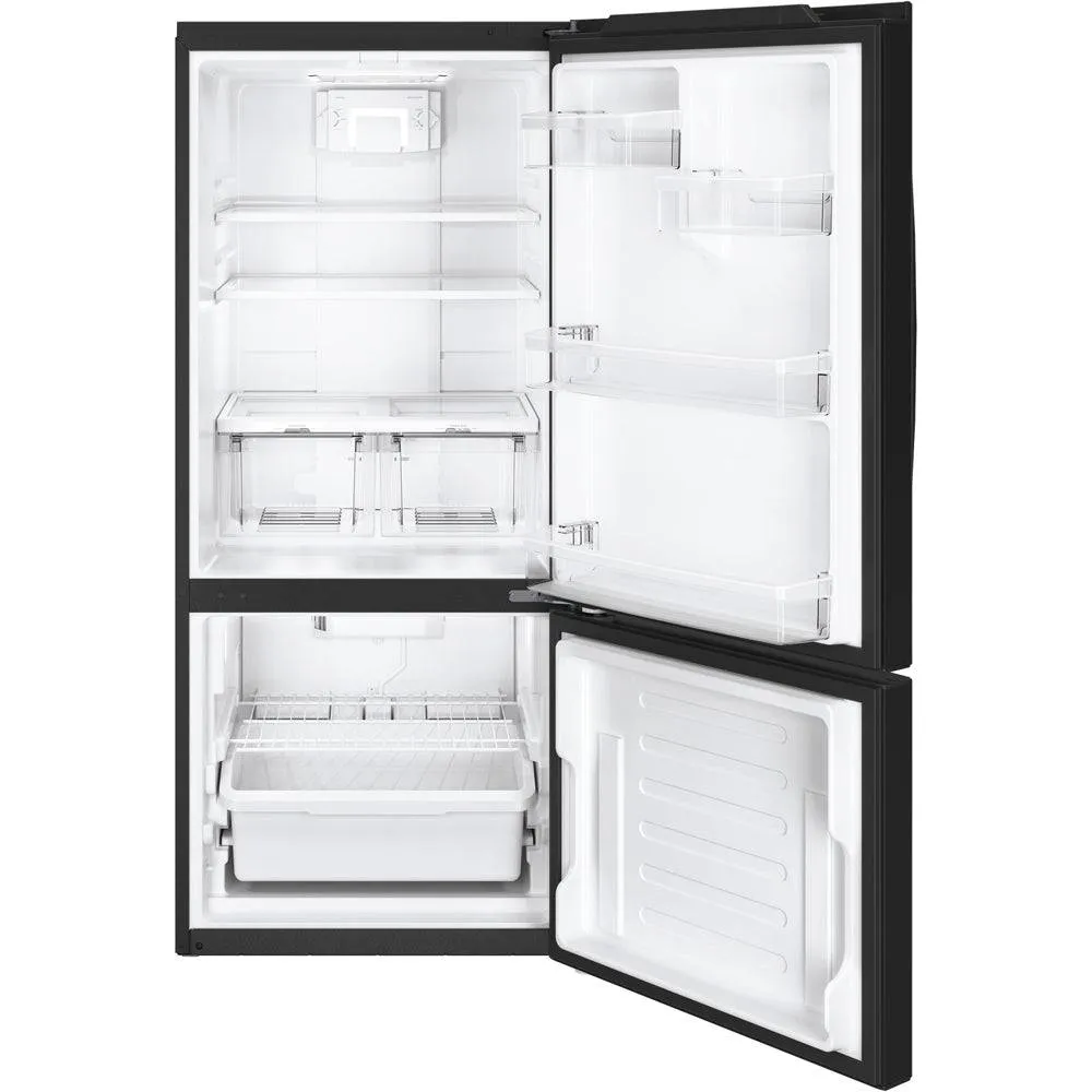 GBE21AGKBB - REFRIGERATORS - GE - Bottom Freezer - Black - Open Box