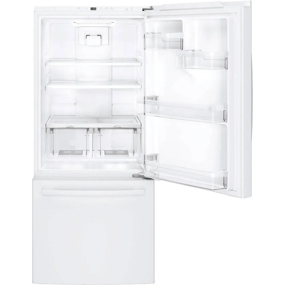 GDE21DGKWW - REFRIGERATORS - GE - Bottom Freezer - White - Open Box