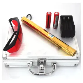 Gold 450nm 2W Most Powerful Military Flashlight Burning Laser Pointer ( Heads are not inlcuded)