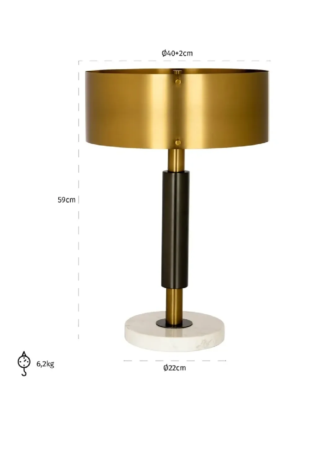 Gold Industrial Table Lamp | OROA Emine
