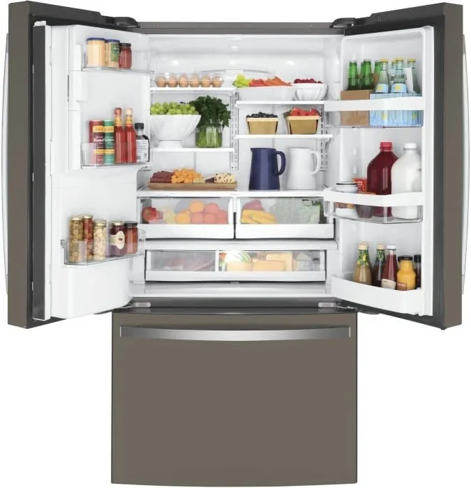 GYE22GMNES - REFRIGERATORS - GE - French 3-Door - Slate Grey - Open Box