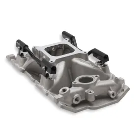 Holley EFI Intake Manifold - Square Bore - Single Plane - Rectangle Port - Aluminum - Small Block Chevy