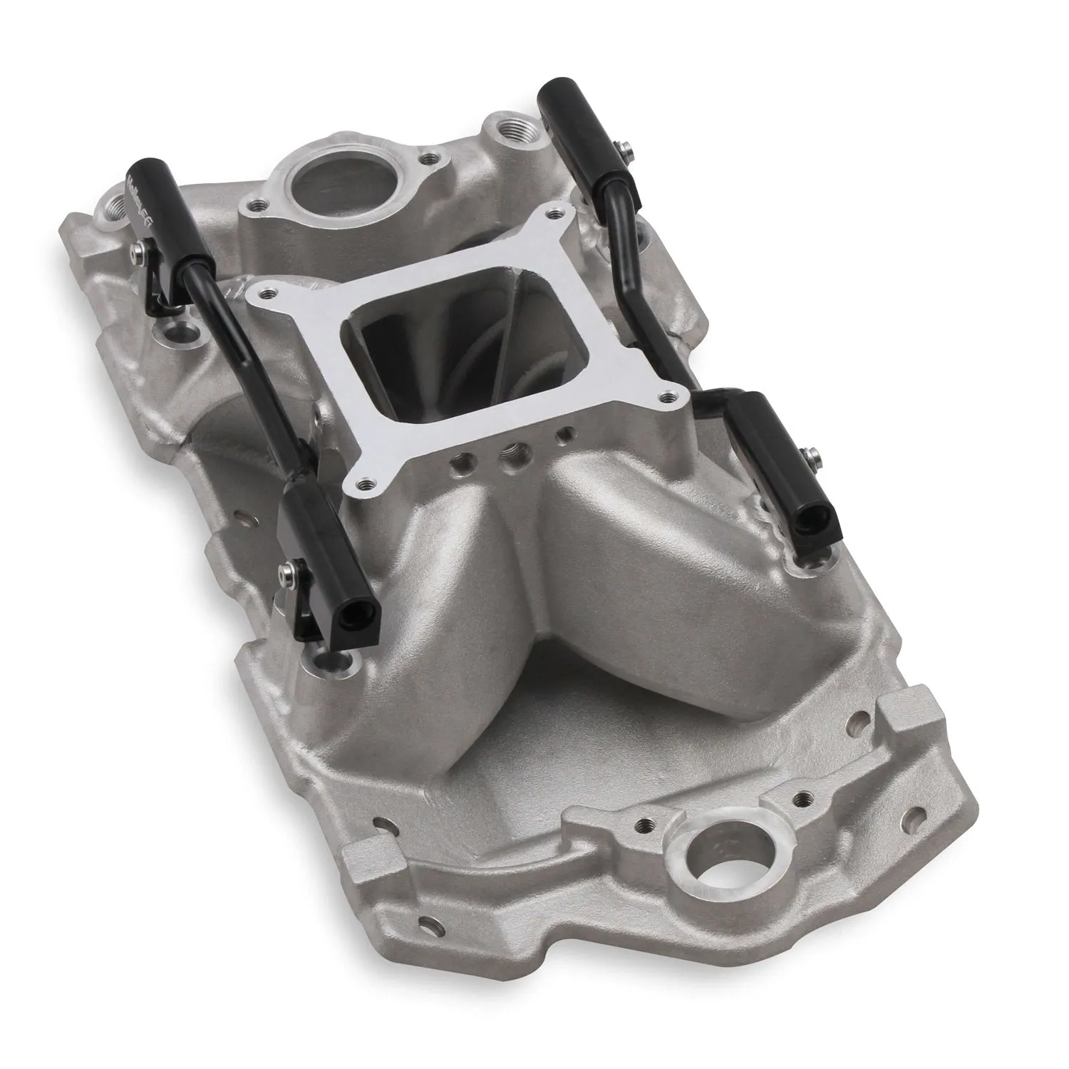 Holley EFI Intake Manifold - Square Bore - Single Plane - Rectangle Port - Aluminum - Small Block Chevy