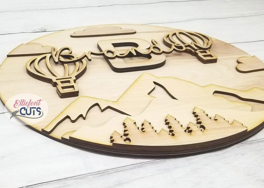 Hot Air Balloon DIY Wood Sign Kit