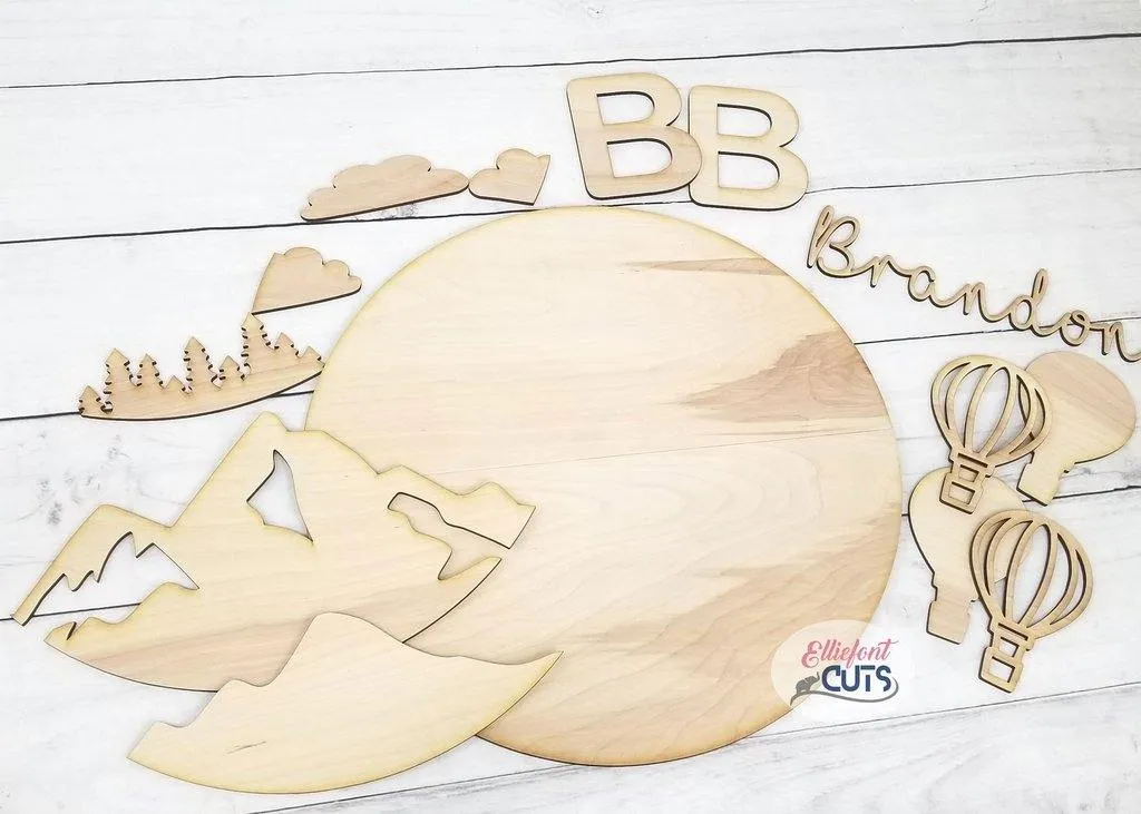 Hot Air Balloon DIY Wood Sign Kit