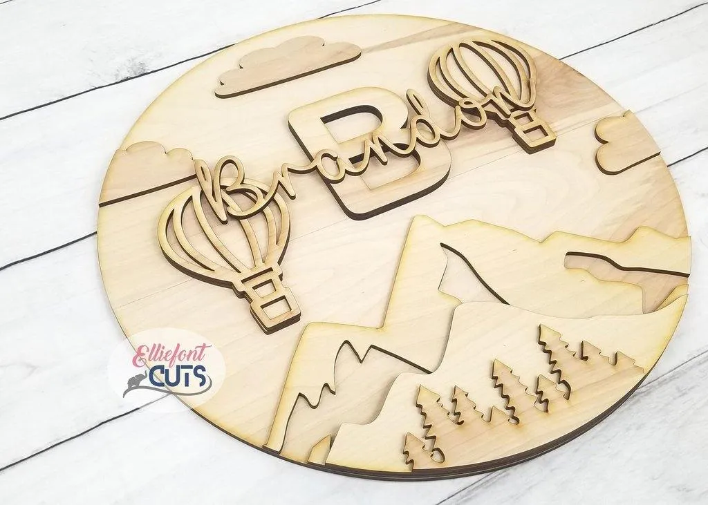 Hot Air Balloon DIY Wood Sign Kit