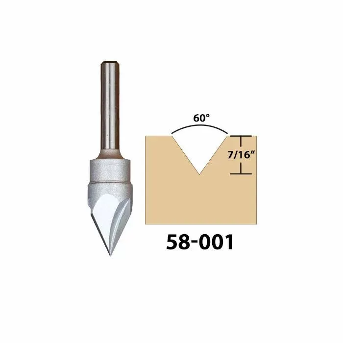 Infinity Tools 1/4" Shank Engraving V-Groove C.N.C. Router Bits