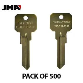 JMA - Custom Personalized Engraved - KW1 (Do Not Duplicate) Key Blanks ( PACK OF 500 )