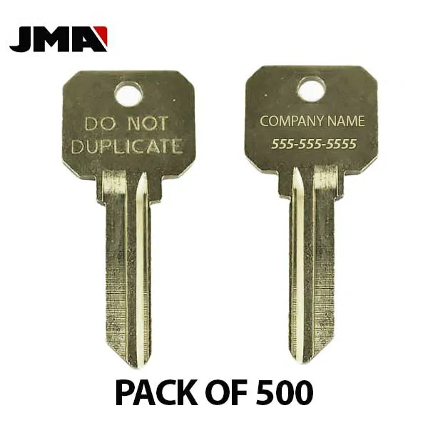 JMA - Custom Personalized Engraved - SC4 (Do Not Duplicate) Key Blanks ( PACK OF 500 )